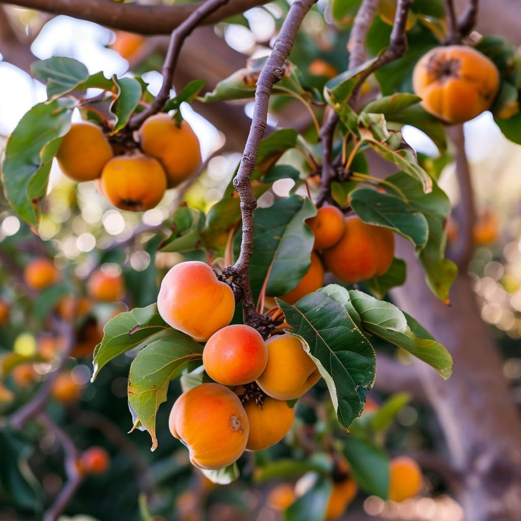 2 American Persimmon Trees - 12-18" Tall Live Plants - Cold-Hardy Native Common Persimmon Fruit Trees - Diospyros Virginiana - (2 Pack)