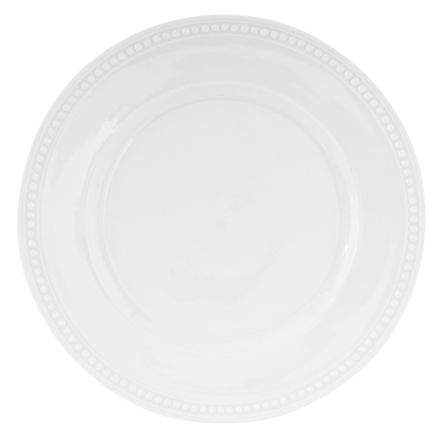 Everyday White by Fitz and Floyd, Beaded 16 Piece Dinnerware Set, Service for 4
