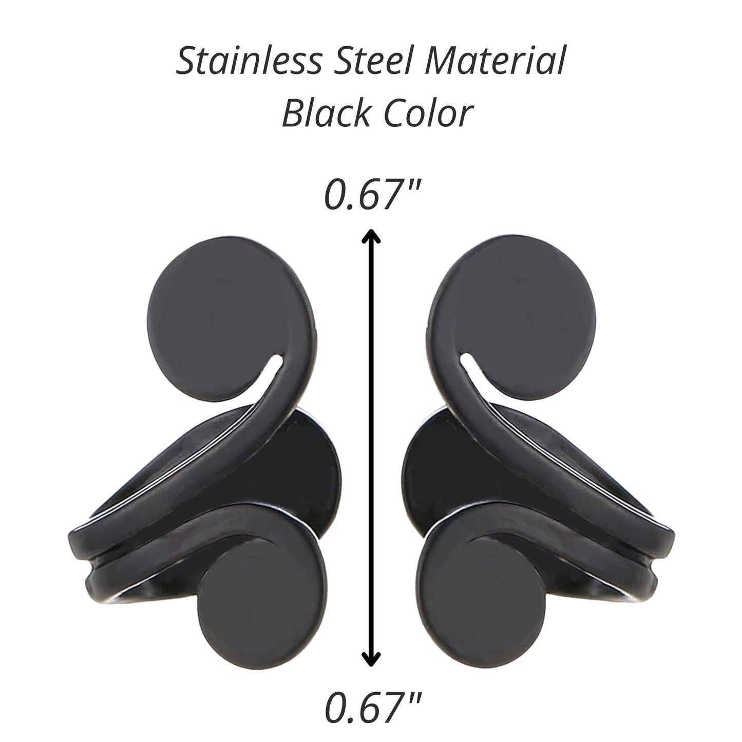 12mm Keloid Pressure Earrings for Women and Men | Clip on Compression Earring for Swelling Keloids | Acupressure Earrings for Her (Acupressure Black)