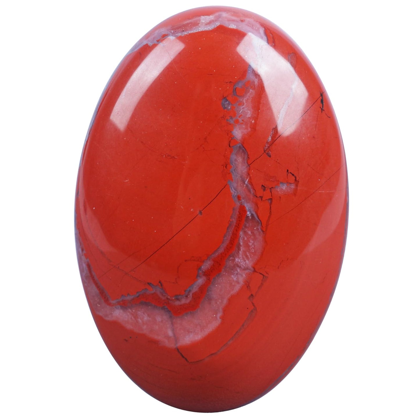 Loveliome Natural Red Jasper Oval Polished Worry Stones, Healing Crystal Indoor Fountain Stones Massage Energy Anxiety Relief Items