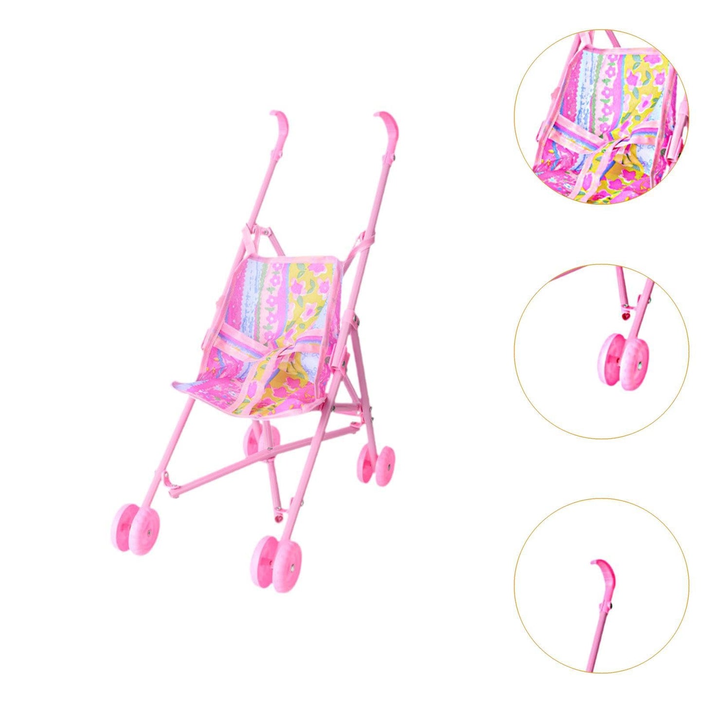 Baby Doll Stroller Toy, 36 cm (14.2 inch) Push Cart for Girls Pretend Play, PP & Cloth Stroller for Learning Activities Role Play Game