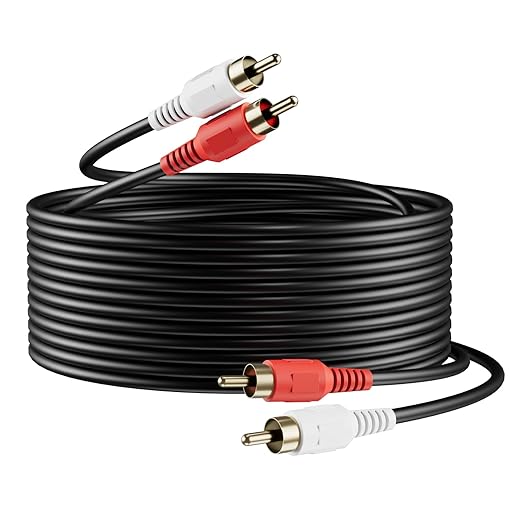 Sjorks RCA Cable 10ft,2RCA Male to 2RCA Male,Audio Stereo Subwoofer Cable [Hi-Fi Sound] Auxiliary Audio Cord for Home Theater, HDTV, Amplifiers, Hi-Fi Systems,Speakers and etc