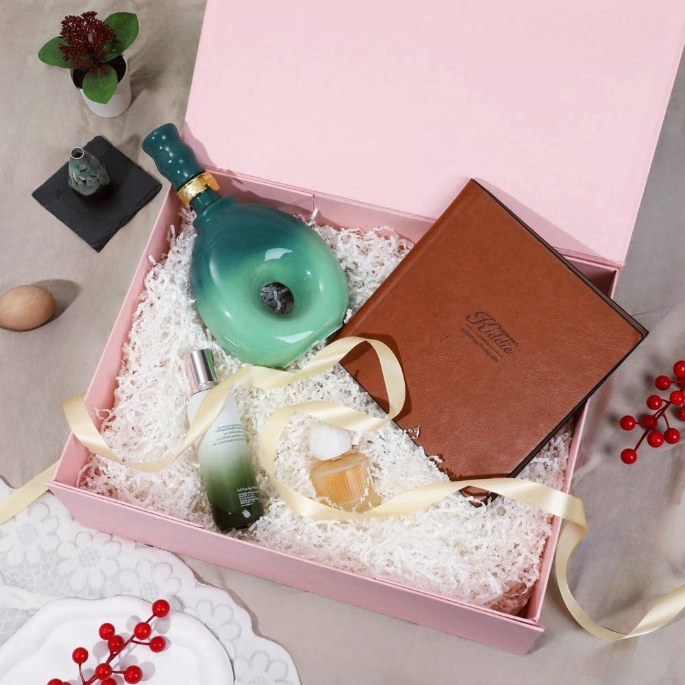 PLINJOY Extra Large Pink Gift Box 16.5x14x5.5 Inches,Gift Boxs for Presents with Lid Magnetic Closure Collapsible,Bridesmaid Proposal Box,Birthday, Christmas,for Clothes and Large Gifts