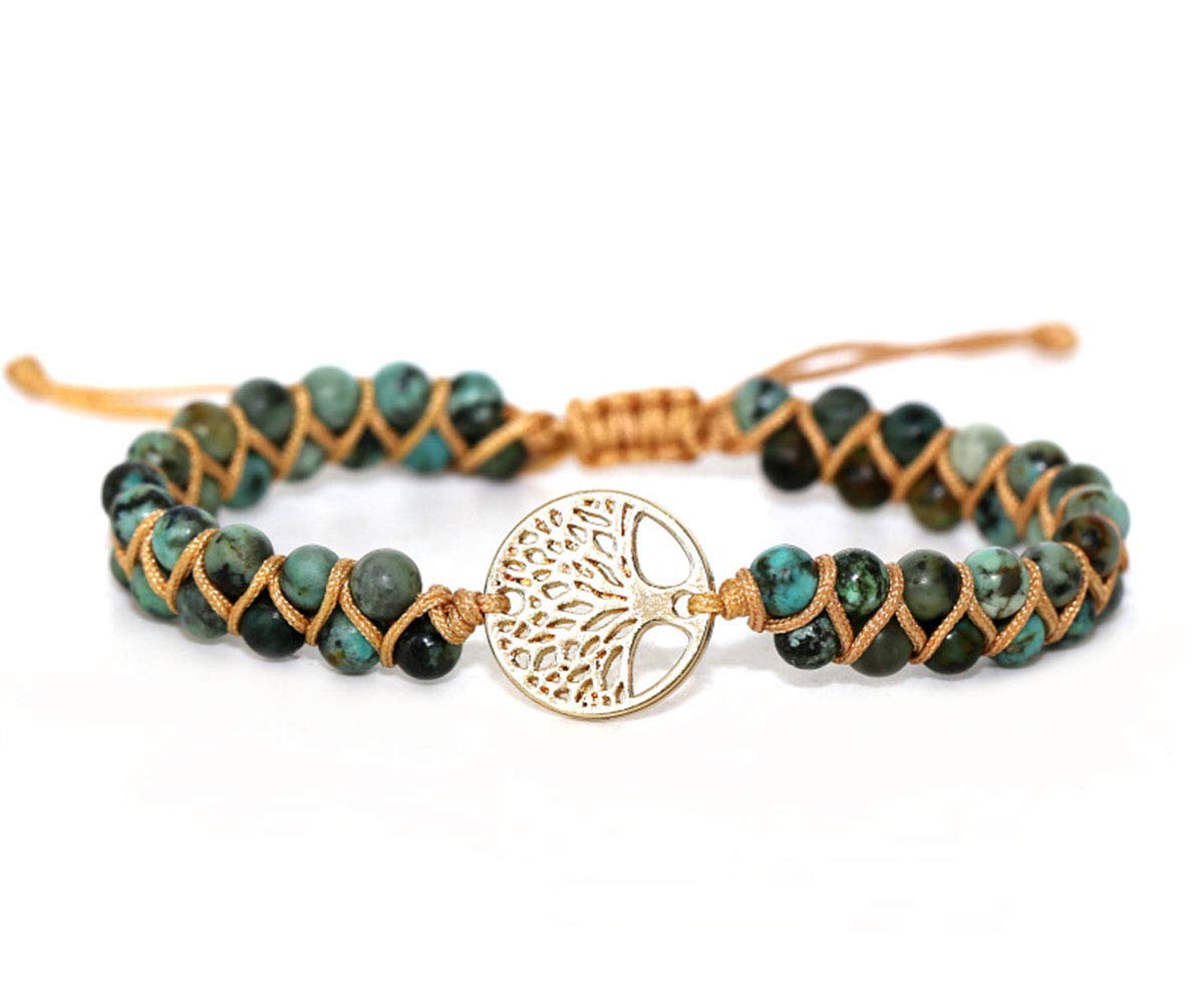 ZOSOJONA Women Handmade Boho Wrap Bracelets Natural Stone Variety Beads Strand Bracelet