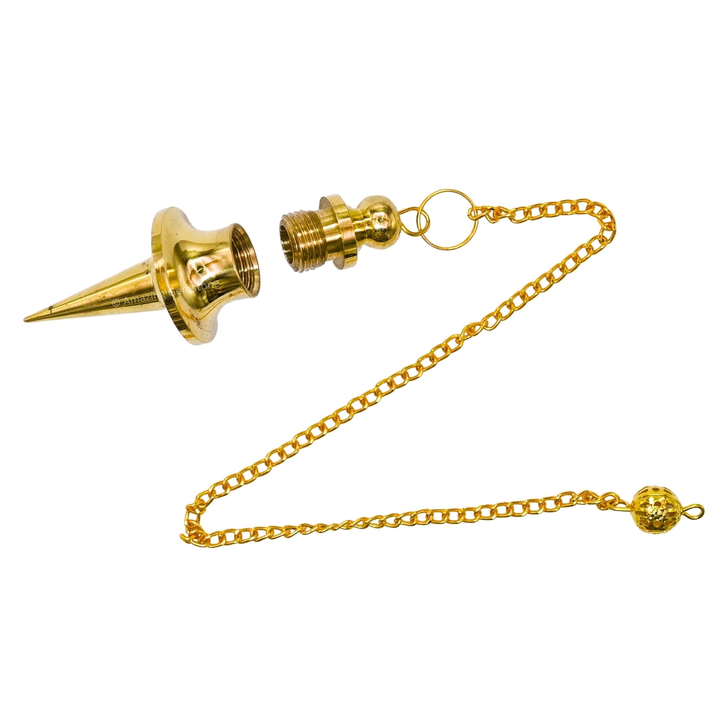 Amazing Gemstone Healing Metal Pendulums for Divination, Gold Disc Cone Long Point Steel Copper Pendulum High Energy Pendulo de Bronce Pendulos de Mesa MP117