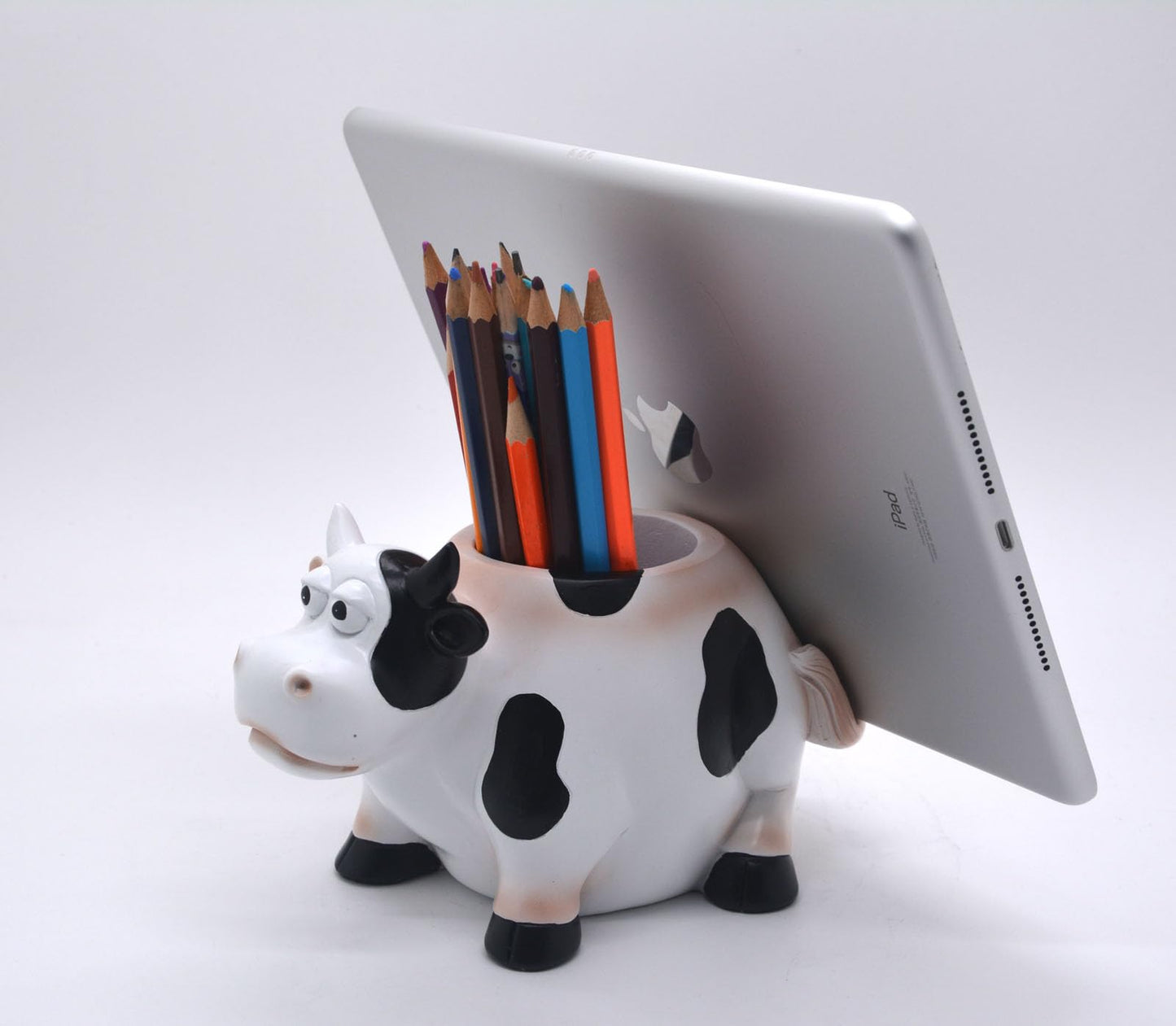 EONXNGAGY Cow Pencil Holder with Phone Stand - Tablet PC Holder for Desk - Office Decor