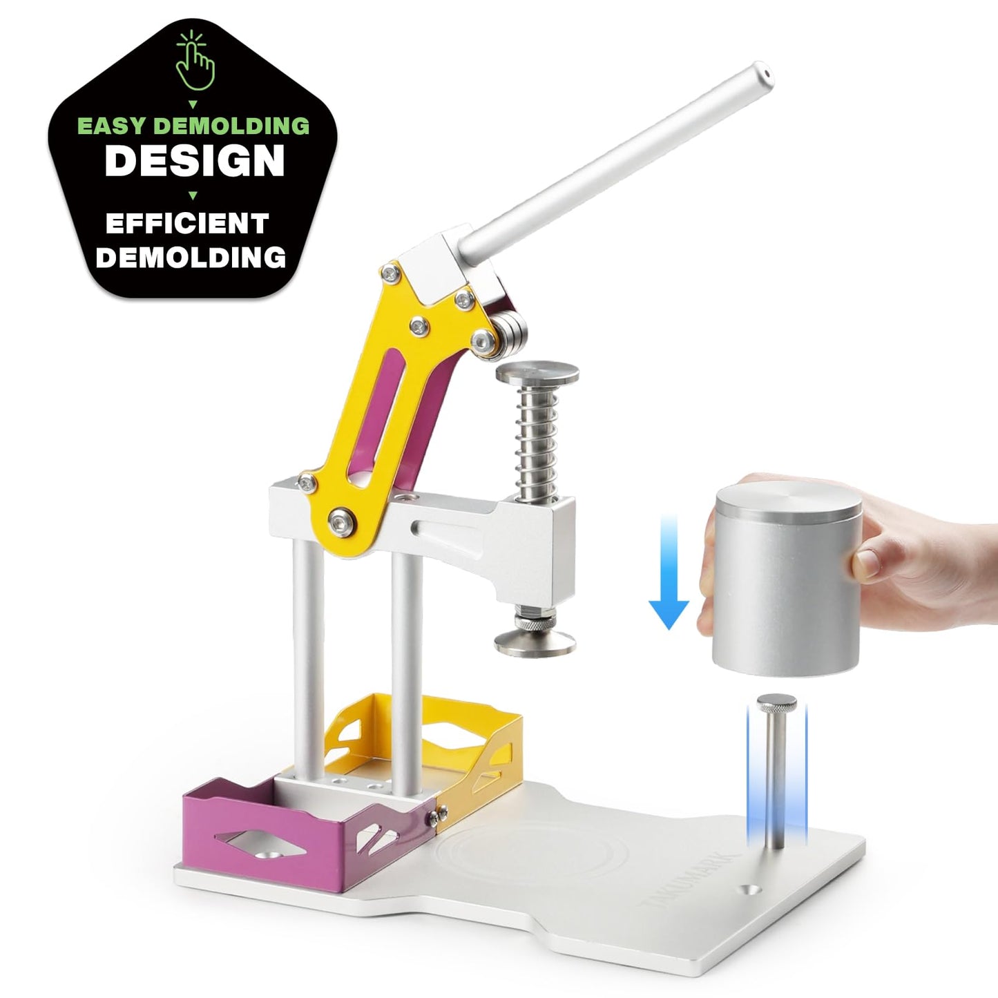 Bath Bomb Press Machine Easy Demolding Design Includes Premium Aluminum Bath Bombs Molds Home DIY Bath Bomb Making Kits for Shower Steamers and Shampoo Bars