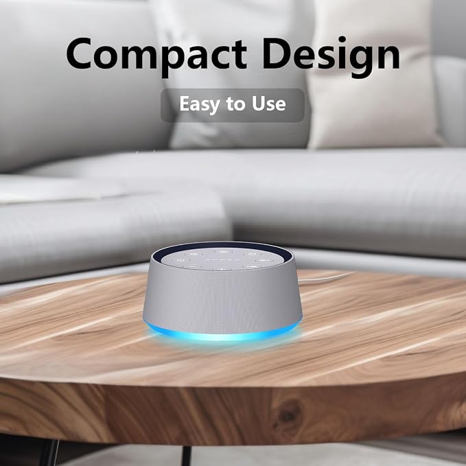 Brown Noise Sound Machine 30 Soothing Sounds White Noise Machine with 12 Night Light Colors Sleep Sound Machine for Adults Baby Kids Noise Canceling for Office Home Privacy Auto-Off Timer