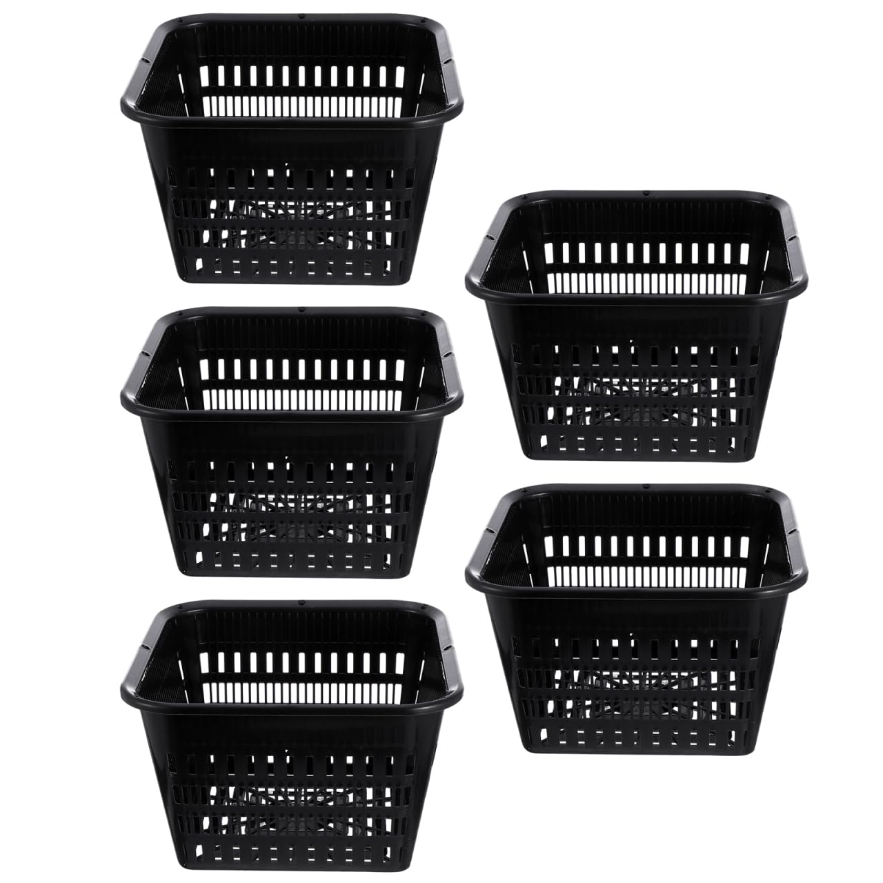 Yardwe 5pcs Plastic Net Cups Garden Slotted Mesh Plant Pots Planting Basket for Hydroponics Aquaponics Orchids