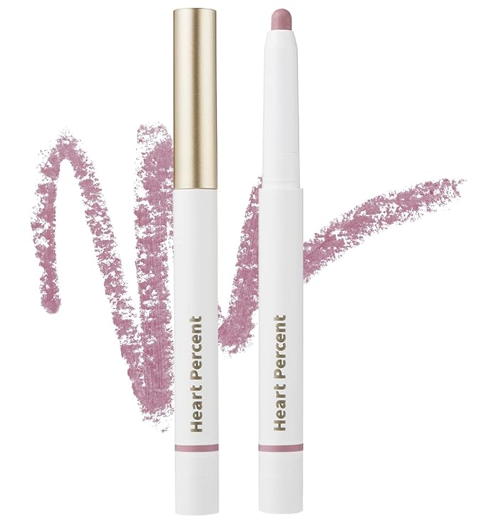 Heart Percent Dote On Mood Lip Pencil, Long-Lasting Creamy Lip Crayon Smooth Color Liner Retractable Lipstick Pencil 0.8g, #08. Cloudy Mauve