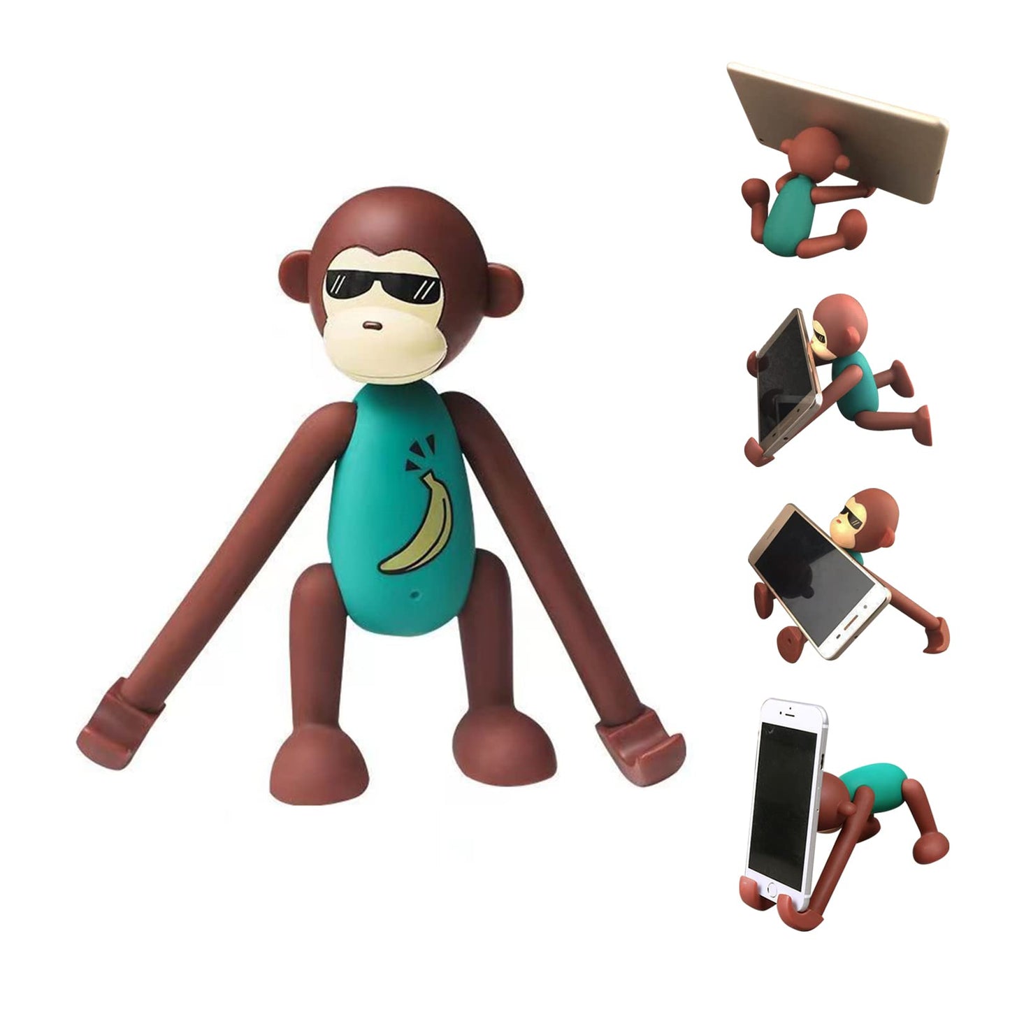 ROCAMI Cute Desk Accessory, Funny Desk Decor - Adjustable Phone Holder for Smartphones & Tablets (Green)