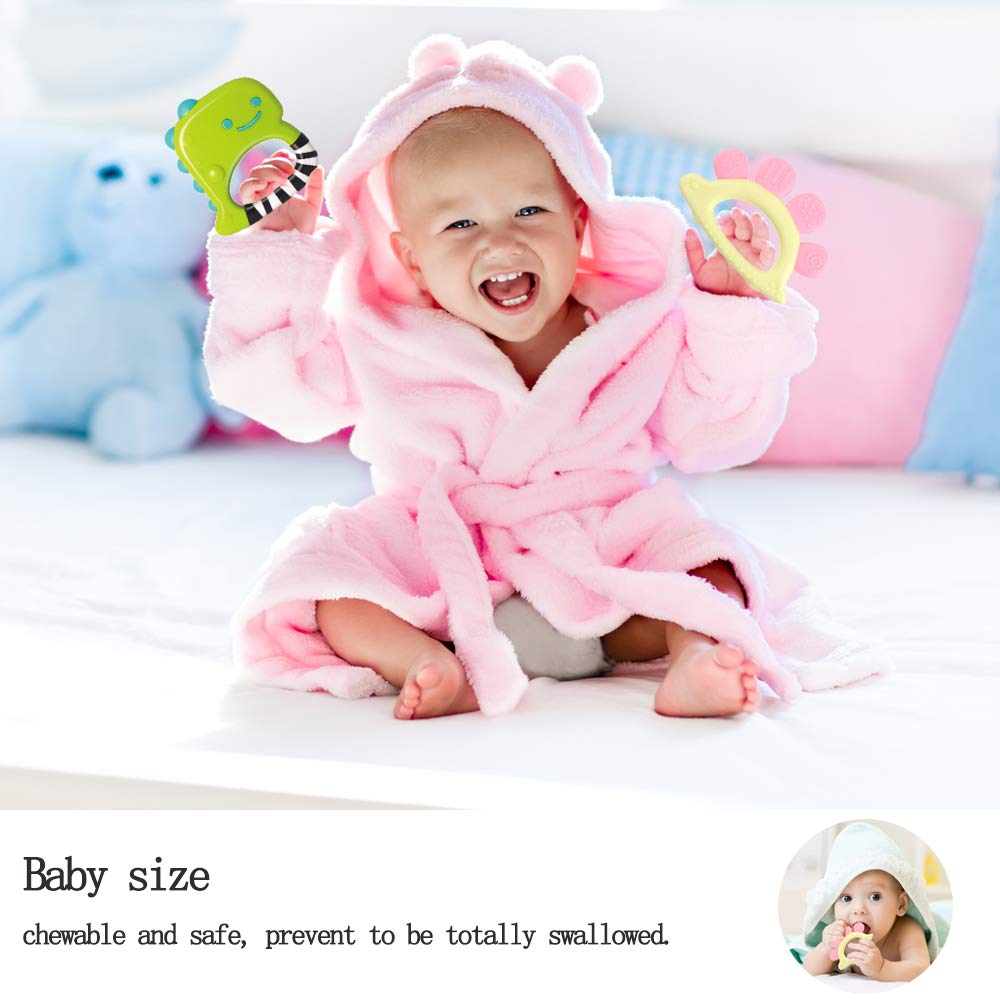 Yiosion Baby Rattles Sets Teether, Shaker, Grab and Spin Rattle, Musical Toy Set, Early Educational Toys Gifts for 3, 6, 9, 12 Month Baby Infant, Newborn