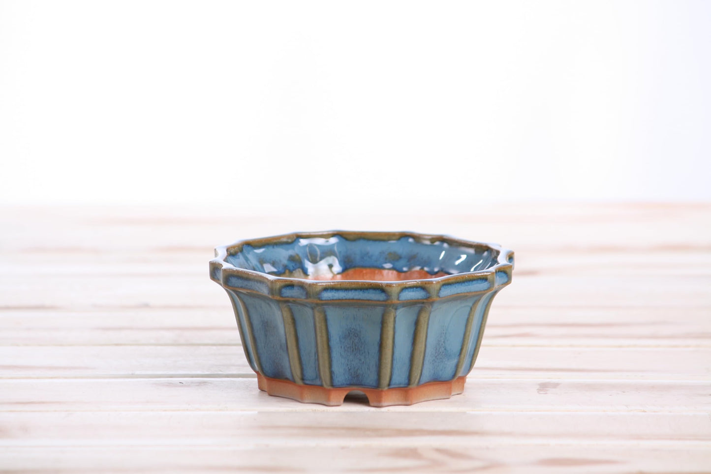 Willow Bonsai Ceramics Flower Design Bonsai Pot, 4.5inch Diameter, Plant Container, Succulant Pot, High Fired Ceramic Stoneware, Frost Proof, Handmade (Peacock 2025)