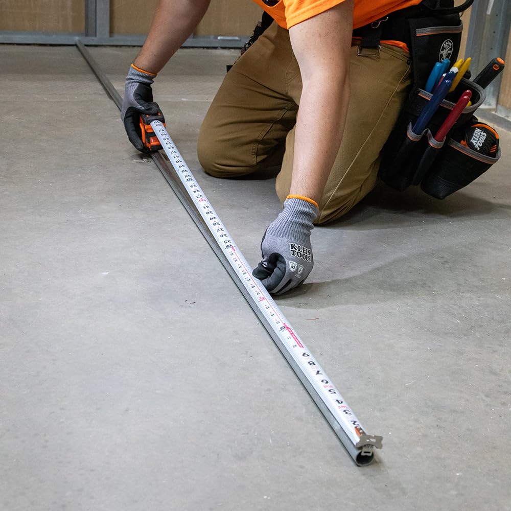 Klein Tools 9235 Tape Measure, Heavy-Duty Magnetic Measuring Tape with 35-Foot Double-Hook Double-Sided Nylon Reinforced Blade, with Metal Belt Clip