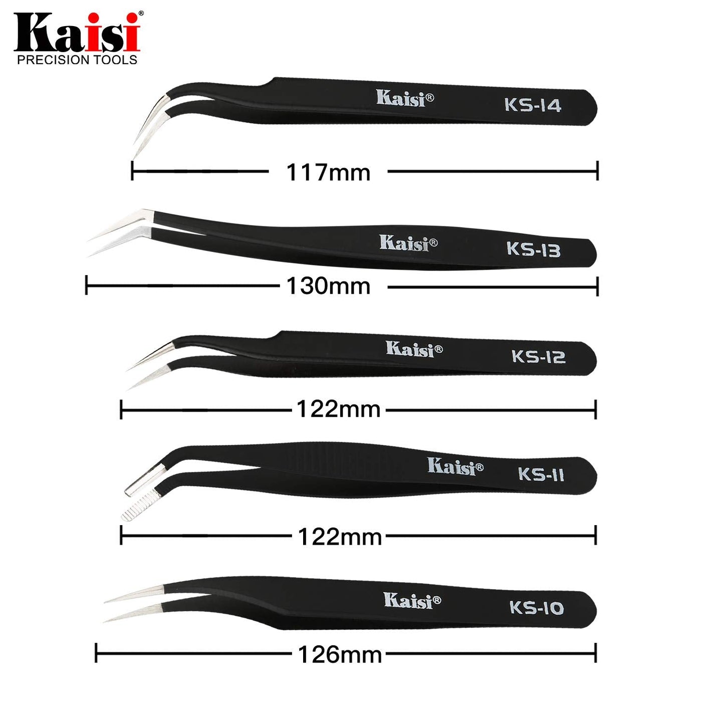 14 PCS Precision Tweezers Set, ESD Tweezer Set, Anti-Static Stainless Steel Tweezers Set for Craft, Jewelry, Electronics, Laboratory Work