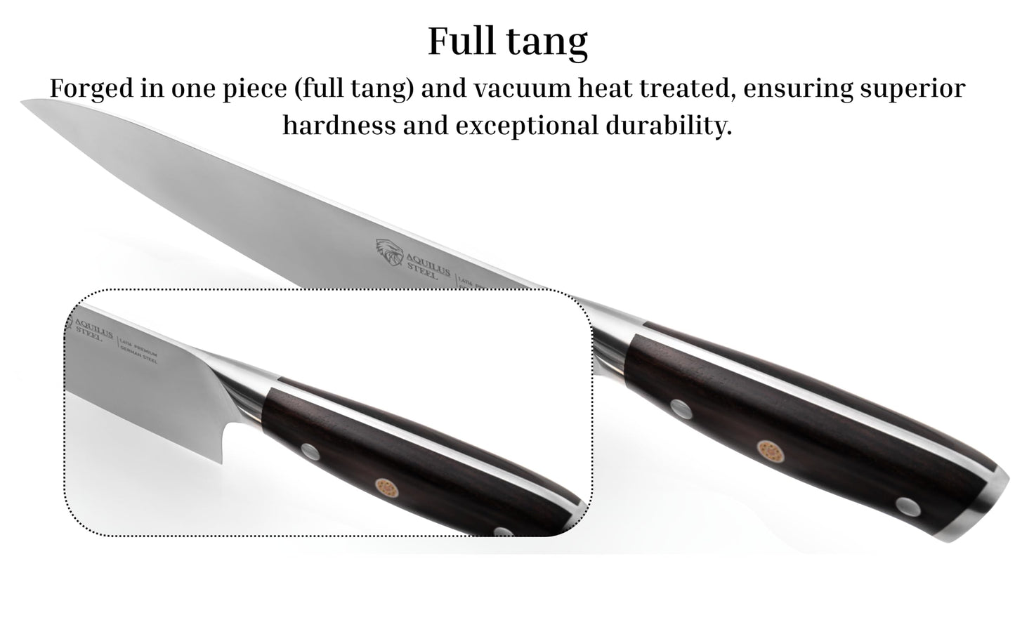 3-Piece Professional Kitchen Knife Set – Full Tang, Ultra-Sharp German 1.4116 High Carbon Stainless Steel – Forged Chef Knives with Ergonomic Ebony Wood Handles – Includes Premium Wooden Gift Box.