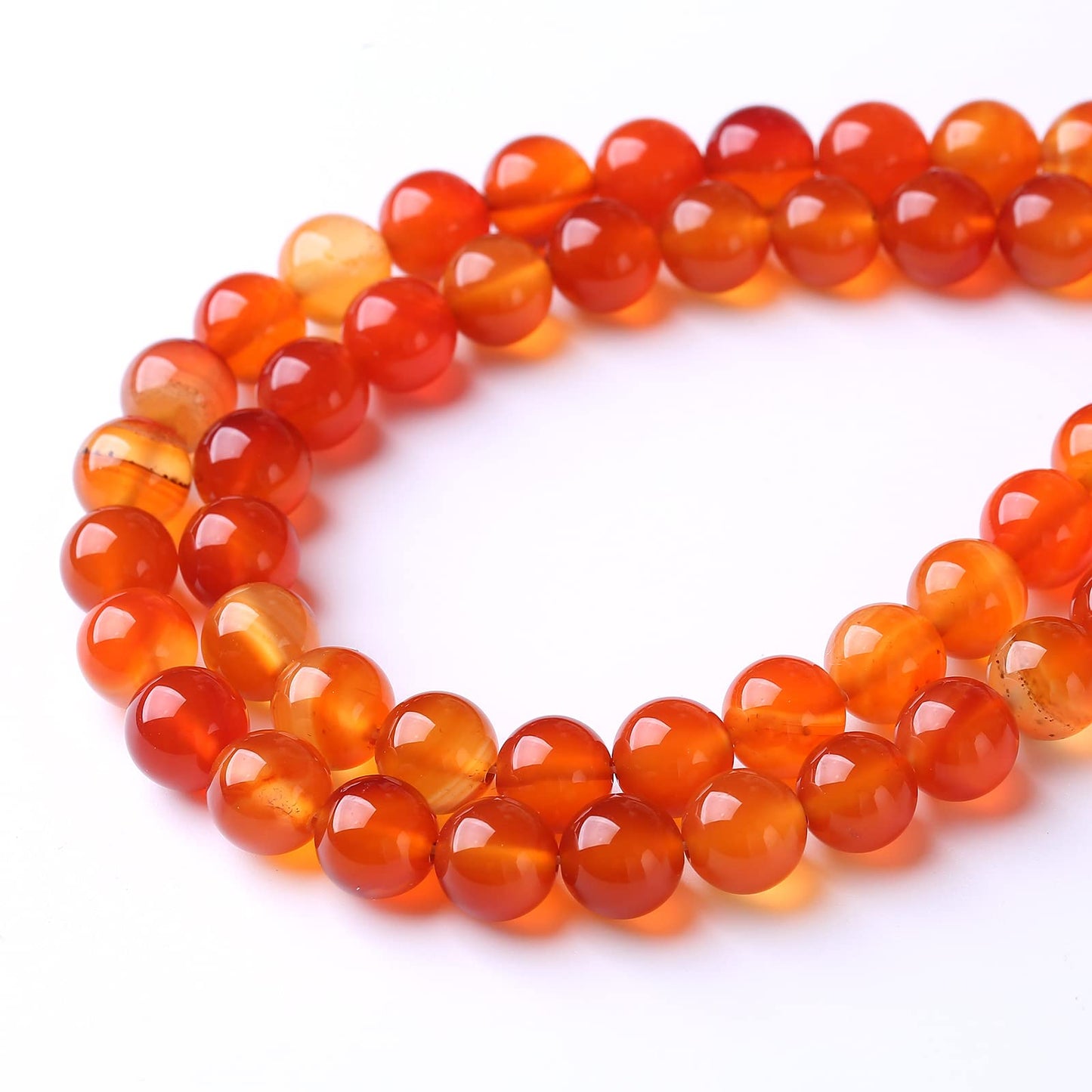 90PCS 4MM Red Agate Beads Round Loose Stone Beads for Jewelry Making DIY Energy Stone Healing Power Bracelet 15"