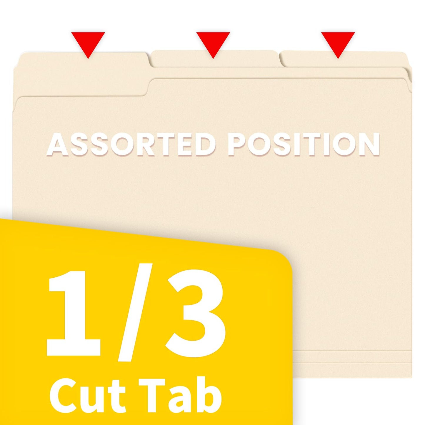 SUNEE Manilla Folders Letter Size (8.5 x 11 inches), 250 Per Box, 1/3 Cut Tab for Easy Labeling and Organization, Durable Standard Paper for Home, Office, School Filing