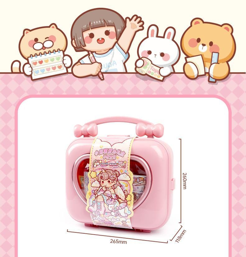 Alideco Cute Girl Love Deluxe Gift Box Small Mochi Collage Layout Scrapbooking Junk Journal Crafts Embelishment Decoration Diary Stickers(aixinlihe)