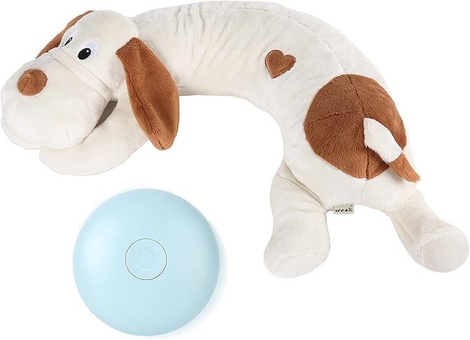 WEOK Puppy Heartbeat Toy for Separation Anxiety Relief, Heartbeat Stuffed Animal Anxiety Calming Behavioral Aid Plush Toy for Dogs Cats Pets