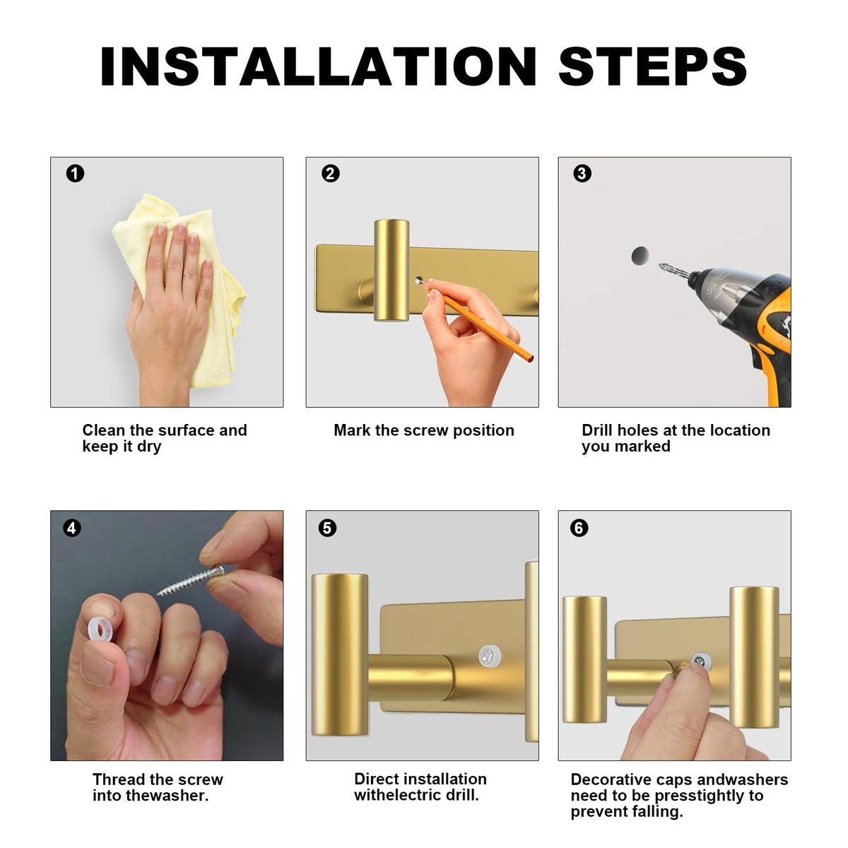 Gold Wall Mount Coat Rack