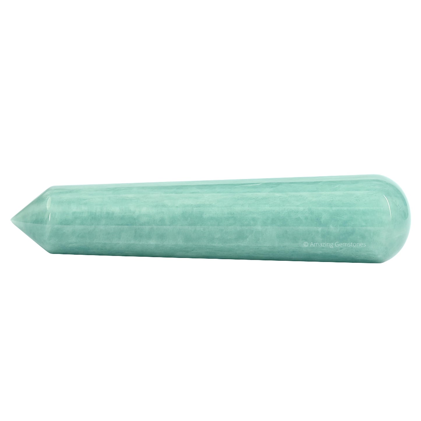 Amazing Gemstone Amazonite Crystal Wand Massage Stick - Pelvic Wand Gua Sha for Adults - Crystals and Healing Stones Massage Wands for Adults Gifts (Pointed)