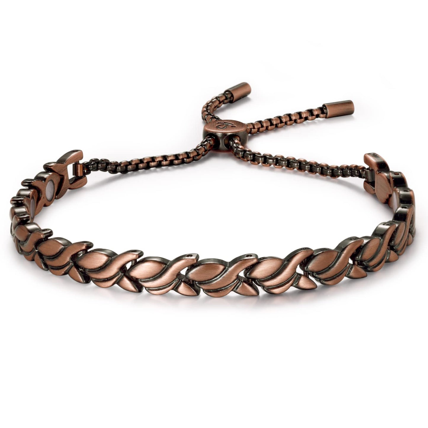 RainSo Women 99.99% Pure Copper Magnetic Bracelets Adjustable Design with Display Box(petal pattern)