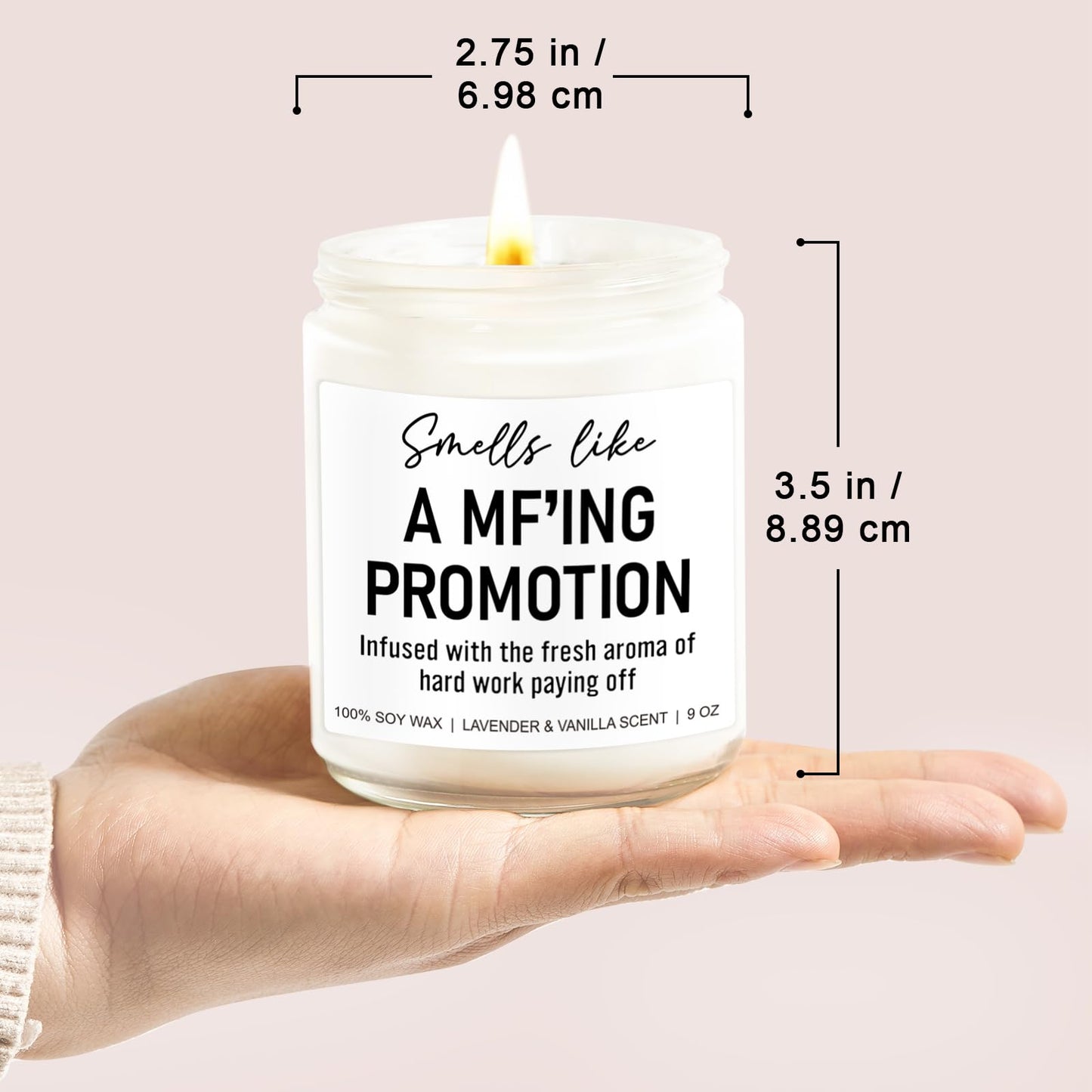 Younift Funny Scented Candles - Congratulations on Your Promotion, New Job Gifts for Women, Men - Job Decorations - 9 oz
