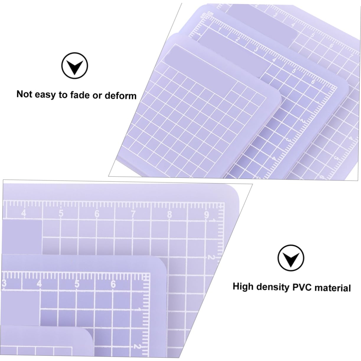 ARTIBETTER 3pcs PVC Cutting Mat Translucent Grip Fabric Quilting Cut Mat Durable Non Slip Square Cutting Mat Pad for Scrapbooking Sewing 6x6cm 8x8cm 10x10cm