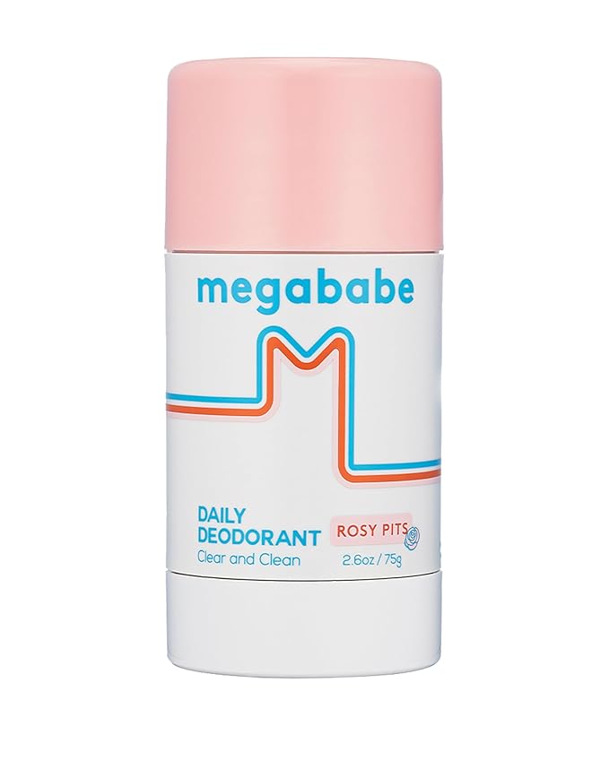 Megababe Daily Deodorant - Rosy Pits | 72 hour Odor Protection | Aluminum-Free, Clear & Clean | 2.6 oz