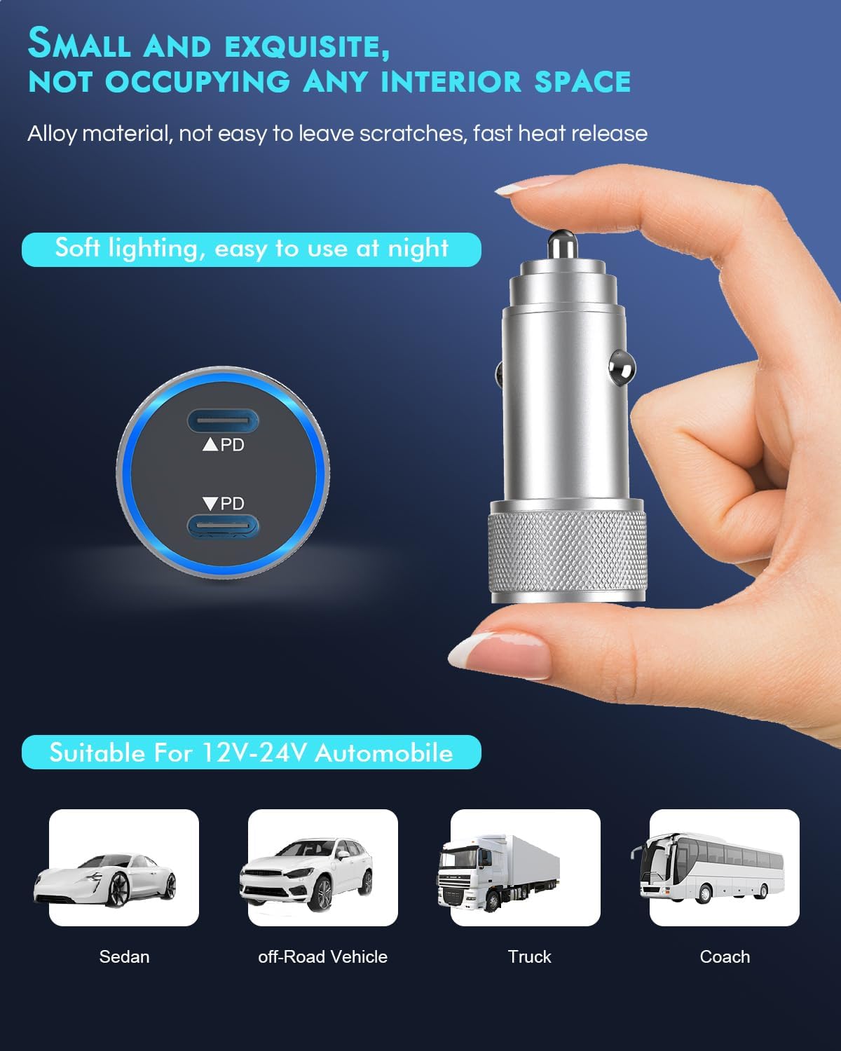 iPhone 16 Car Charger,2Pack Dual Port USB C Fast Car Charger Type C Rapid Charging Adapter with 2Pack USB C to C Nylon Braid Cable Woven Cord Fast Charging for iPhone 16/16 Pro/15/15 Pro Max/iPad