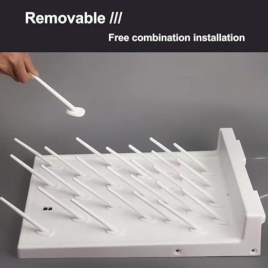 Wall Mounted Drying Rack 27 Pegs Lab Drying Draining Rack Cleaning Equipment Bench-top Laboratory Glassware