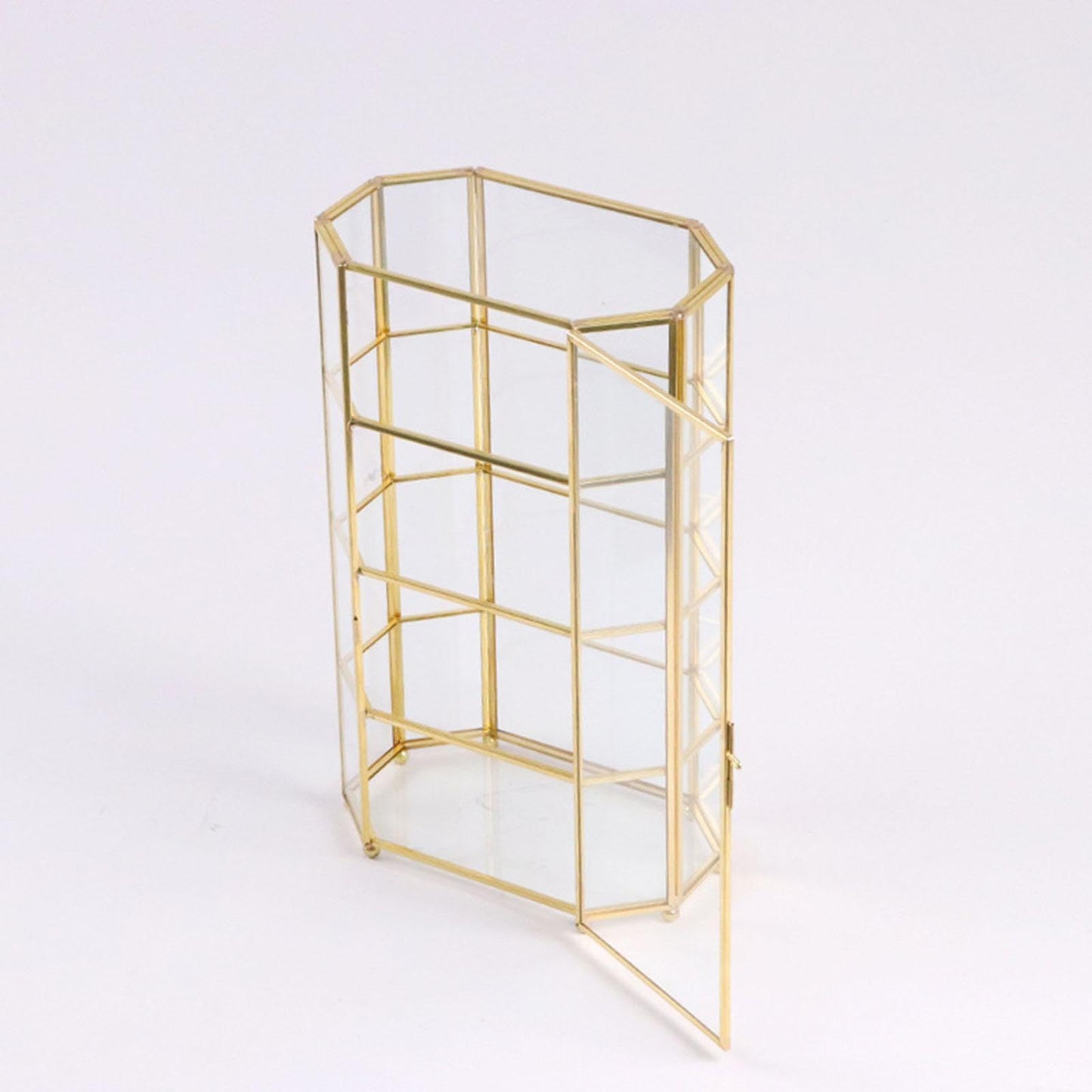 Colaxi Glass Jewelry Box Jewelry Display Case,Birthday Gift,Transparent,Makeup Storage Case Trinket Box Organizer for Bracelet Rings