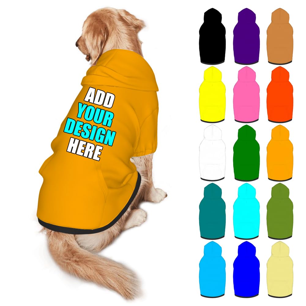 Mynvzrk Custom Dog Clothes with Photo Name Logo Personalized Dog Sweaters for Small Medium Large Dogs Breathable Warm, Navy, XL