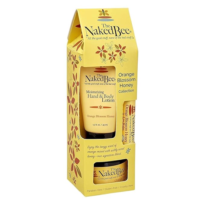 The Naked Bee Orange Blossom Honey Lip Balm Set, Hydrating, Moisturizing, and Natural Skin Care Products Cruelty Free