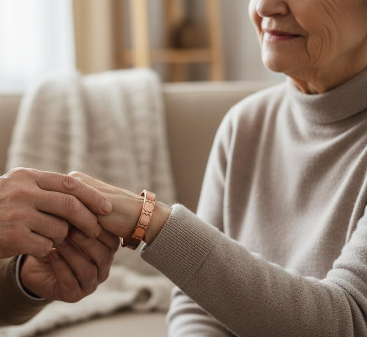Touchstone Handcrafted My Skilled Artisans Geometric Hand Forged With Solid High Gauge Pure Copper Magnetic Bracelet In Natural Tone For Women And Men.