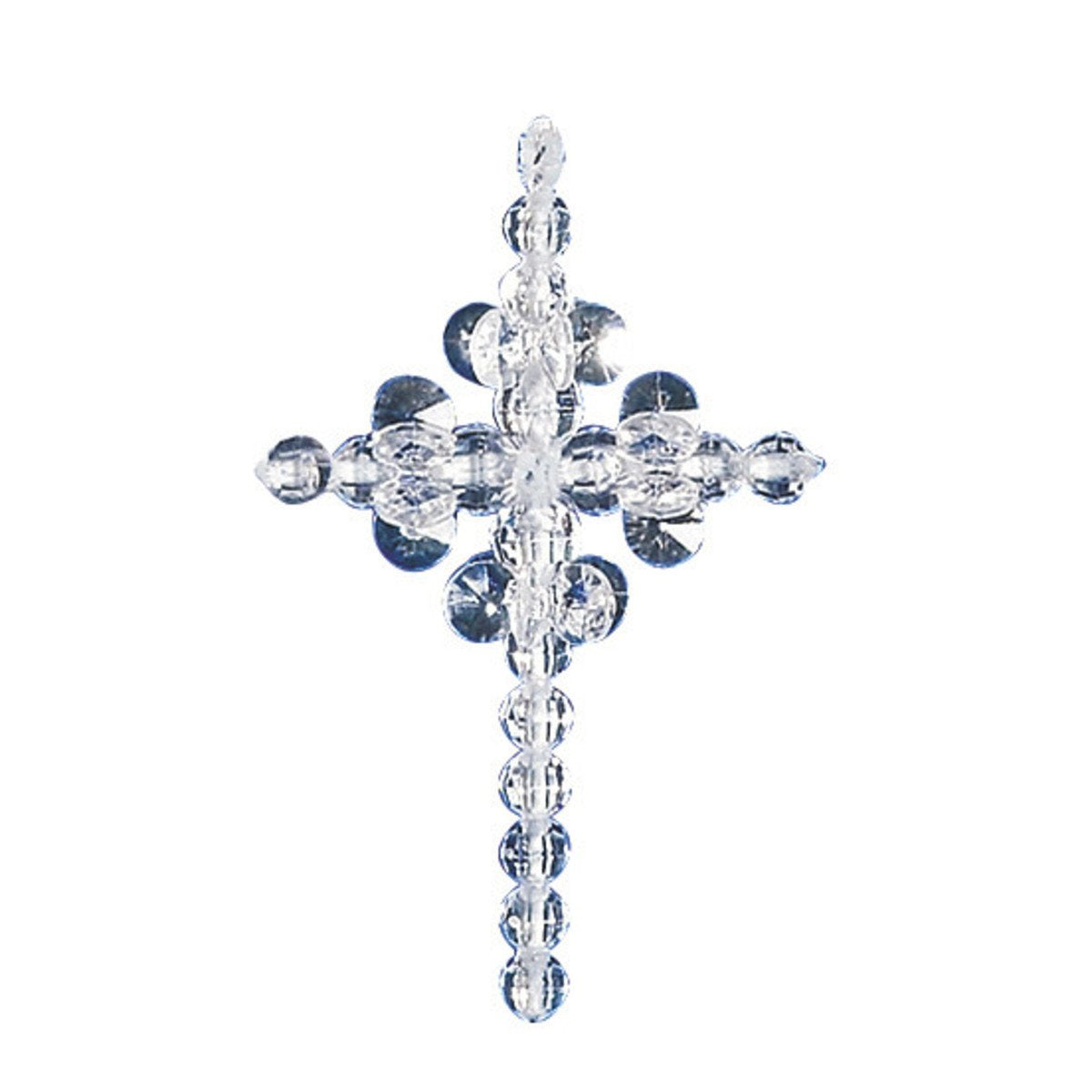 Beadery Holiday Beaded Ornament Kit, Crystal Crosses, 1.25-Inch, Makes 24 (BOK-5536)
