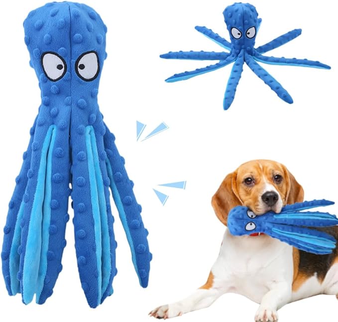 AprYew Octopus Dog Toys, No Stuffing Crinkle Dog Toys for Aggressive Chewers, Durable Interactive Chew Toys for Small, Medium and Large Dogs Training and Reduce Boredom (Purple)