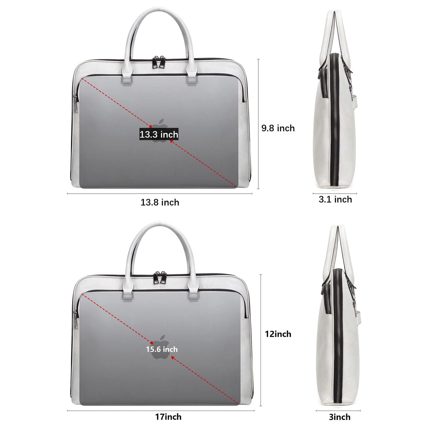 Blofinche Genuine Leather laptop Briefcase: Messenger shoulder bag 15 16 inch men macbook case women work satchel designer handbag Beige