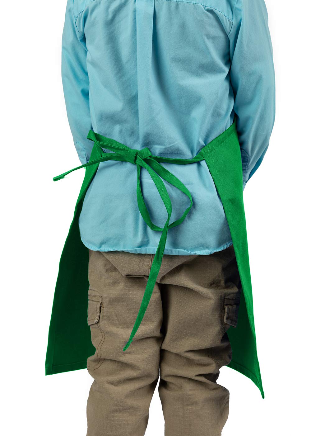 KNG Kids Cooking Apron for Girls and Boys Medium, Kelly Green, 6 Pack