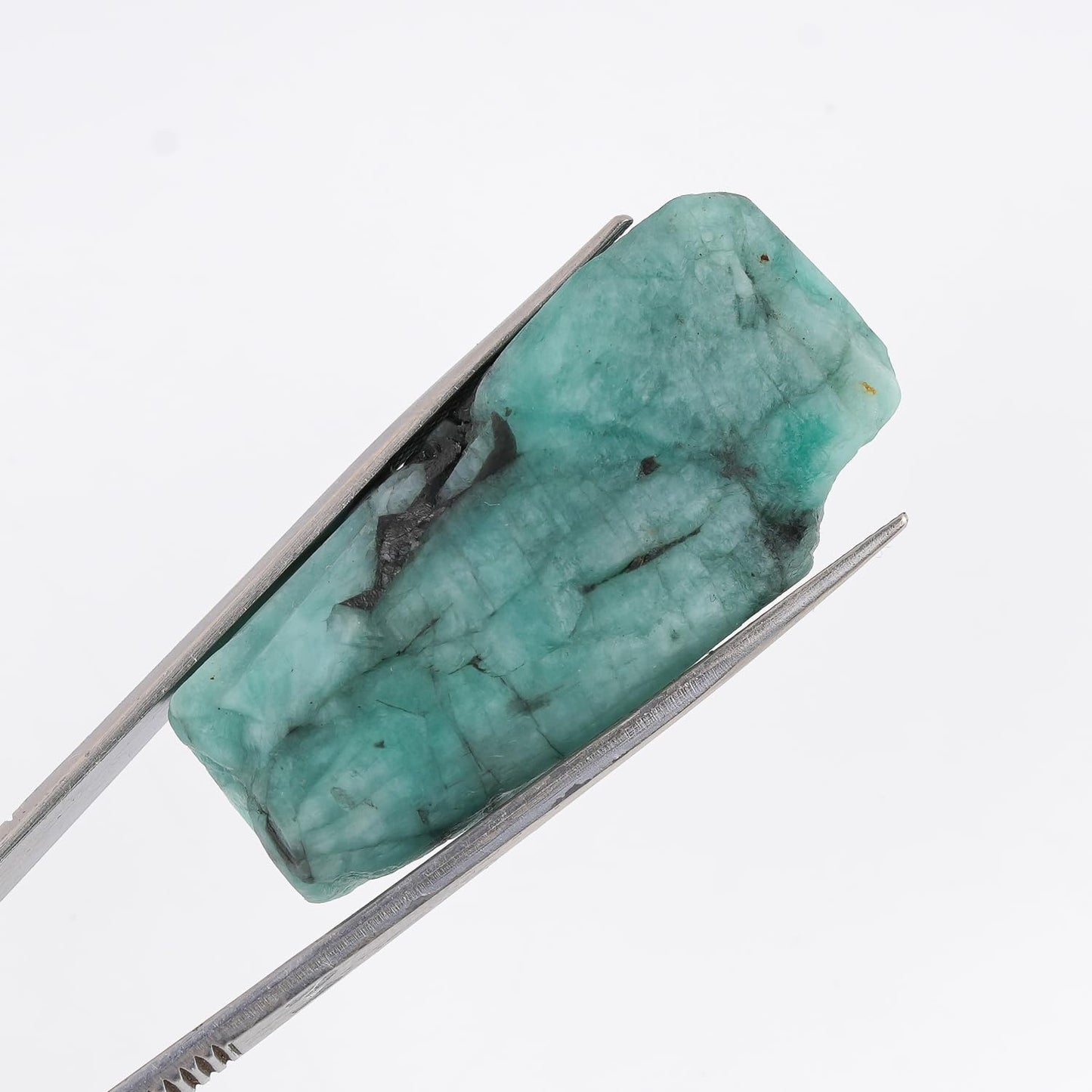 GemSymphony 1pcs Natural Raw Emerald Gemstone, Birthstone, Loose Crystals, Jewelry Making Supply, Wire Wrapping, Chakra Healing, Crafting, Decor (40x16 mm)