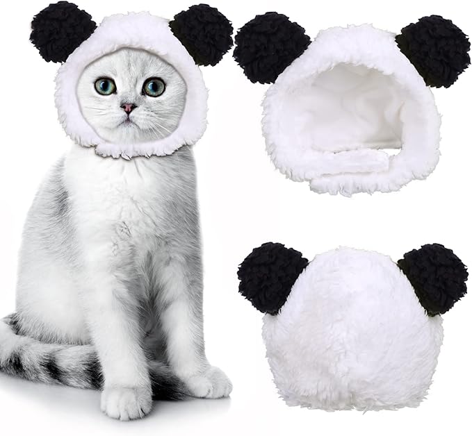 JOICEE Cute Cat Costume Warm Bear Hat for Small Pets Adjustable Kitten Hat