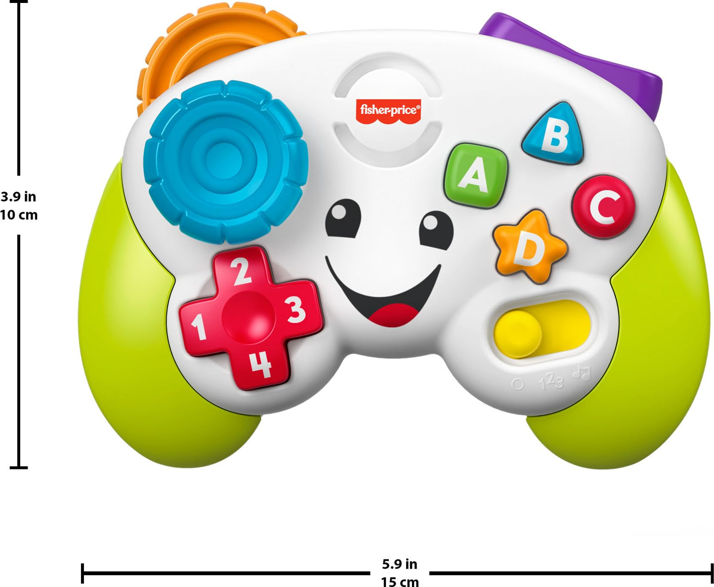 Fisher-Price Baby & Toddler Toy Laugh & Learn Game Controller, Green, Musical Learning Activity for Pretend Play Infants Ages 6+ Months