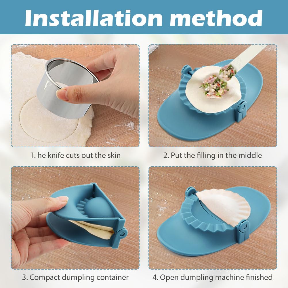 Empanada Maker Press, Dumpling Making Tools, Dumplings Maker Set with Dough Cutter, Empanadas Press Mold, Dumpling Mold Machine Making Dumplings Easier