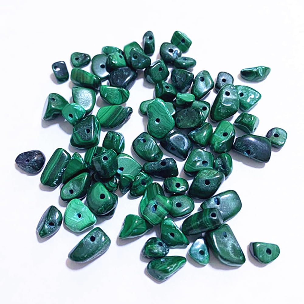 PLTbeads Gemstone Chips Natural Malachite 3-5mm Healing Crystals Waist Bracelets Necklace Kit Irregular Stone DIY Crafts Design Jewelry Making Approxi 32 inch