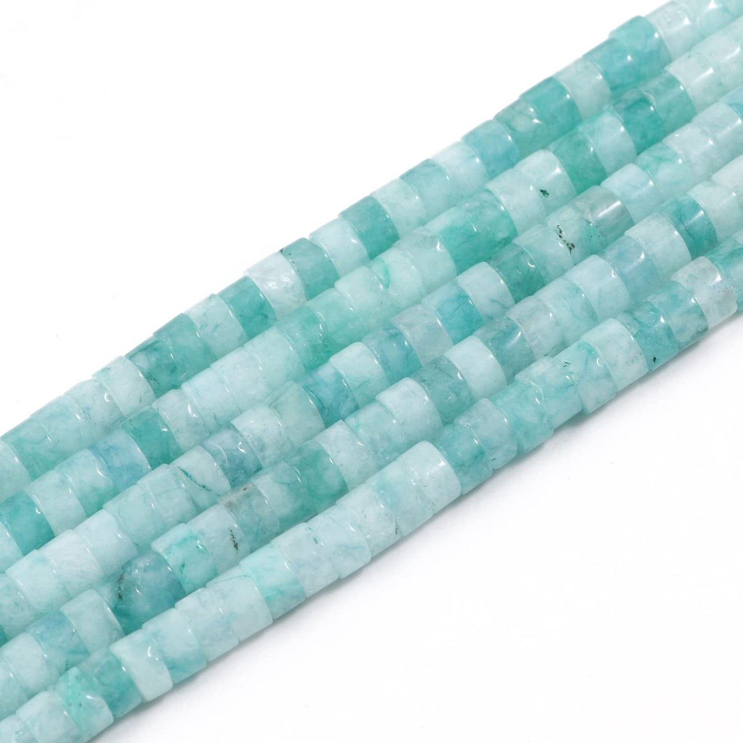 NITOPUPU 150Pcs 4×2mm Natural Chrysoprase Spacer Stone Beads for Jewelry Making Supplies, Loose Semi Flat Round Gemstone Tube Beads for Bracelets DIY Crafts