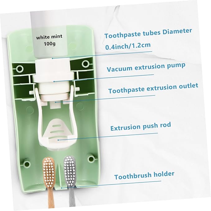GALPADA Ergonomic Toothpaste Pump Wall-Mounted Squeezer No Needed Space-Saving Design