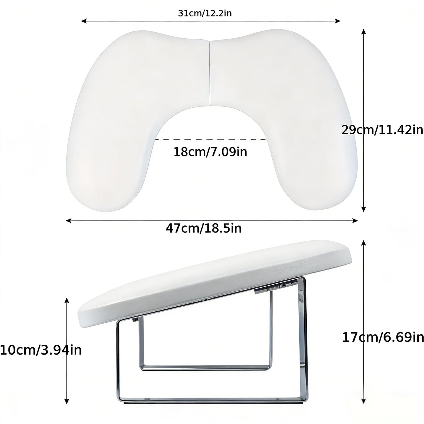 Arm Rest for Nails,U-shaped Manicure Nail Hand with phone holder Rest Pillow Cushion,Foldable PU Leather Nail Tech Arm Rest for Nails Tech,Foot Hand Rest (Beige)