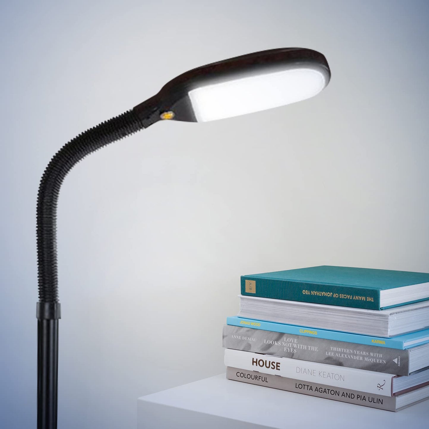 Brightech Litespan - Bright LED Floor Reading Lamp for Over Chair Crafts and Reading, Estheticians' Light for Lash Extensions, Adjustable Standing Lamp for Living Room, Bedroom, Office - Havana Brown