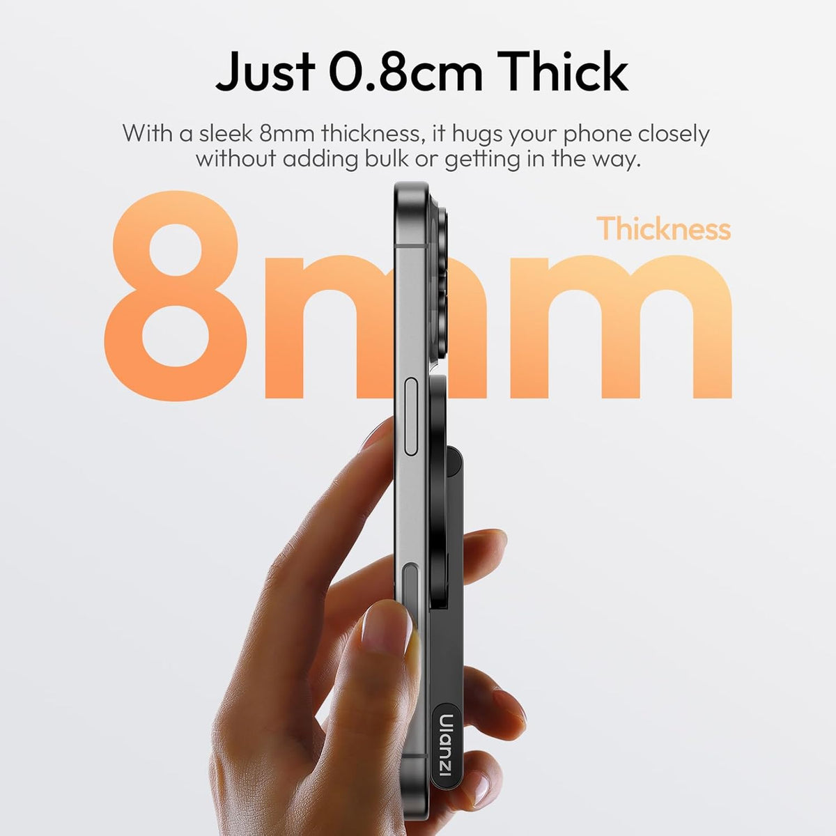 ULANZI MA60 Magnetic Phone Tripod Stand for iPhone - Aluminium Smartphone Mini Tripod Pocket Cell Phone Stand Strong Magnet Quick Mount Compatible with iPhone 16 15 14 13 12 Series, Black